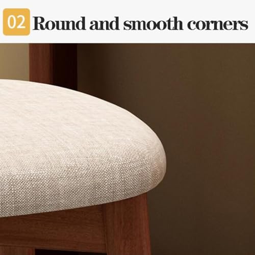 WIGSELBL Wooden Dining Chairs Upholstered Kitchen Side Chairs Farmhouse Dining Room Chair with Curved Back,Mid-Century Modern Dining Chairs with Cushioned Seat(Style-3)
