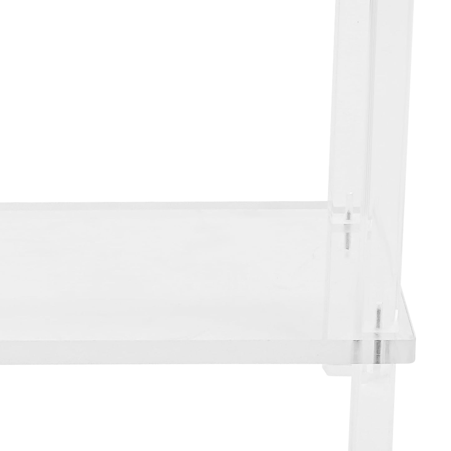2-Tier Acrylic Narrow Console Tables, Skinny Bookshelf Slim Entry Table, Modern Side Table with Cylindrical Legs for Hallway, Living Room, Dining Room Clear 39.4" L X 7.9" W X 31.5" H