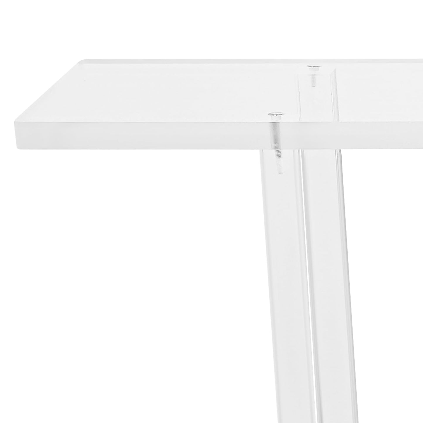 2-Tier Acrylic Narrow Console Tables, Skinny Bookshelf Slim Entry Table, Modern Side Table with Cylindrical Legs for Hallway, Living Room, Dining Room Clear 39.4" L X 7.9" W X 31.5" H