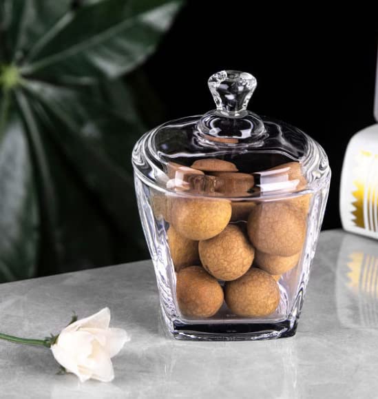123Arts Glass Sugar Bowl Spice Jar Seasoning Pot Storage Snack Jar with Lid,8oz,240ml