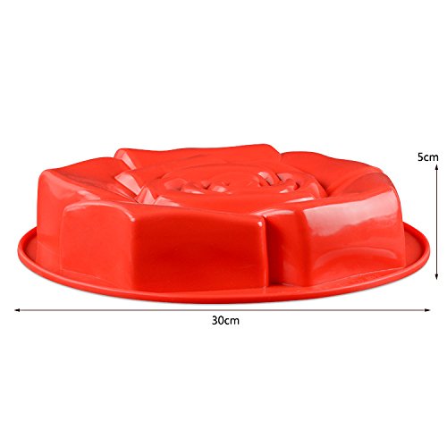 11'' Big Rose Flower Silicone Baking Mold, FantasyDay Anniversary Birthday Tray-Wedding Festival Party Silicone Cake Mold for Muffins Brownie Cornbread Candy Chocolates Butter Fondant Soap Gummy Bread