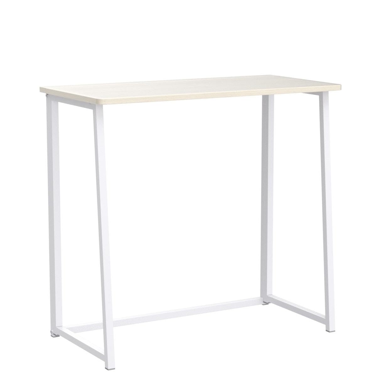 WOHOMO Folding Desk, Small Foldable Desk 31.5" for Small Spaces, Space Saving Computer Table Writing Workstation for Home Office, Easy Assembly, Oak