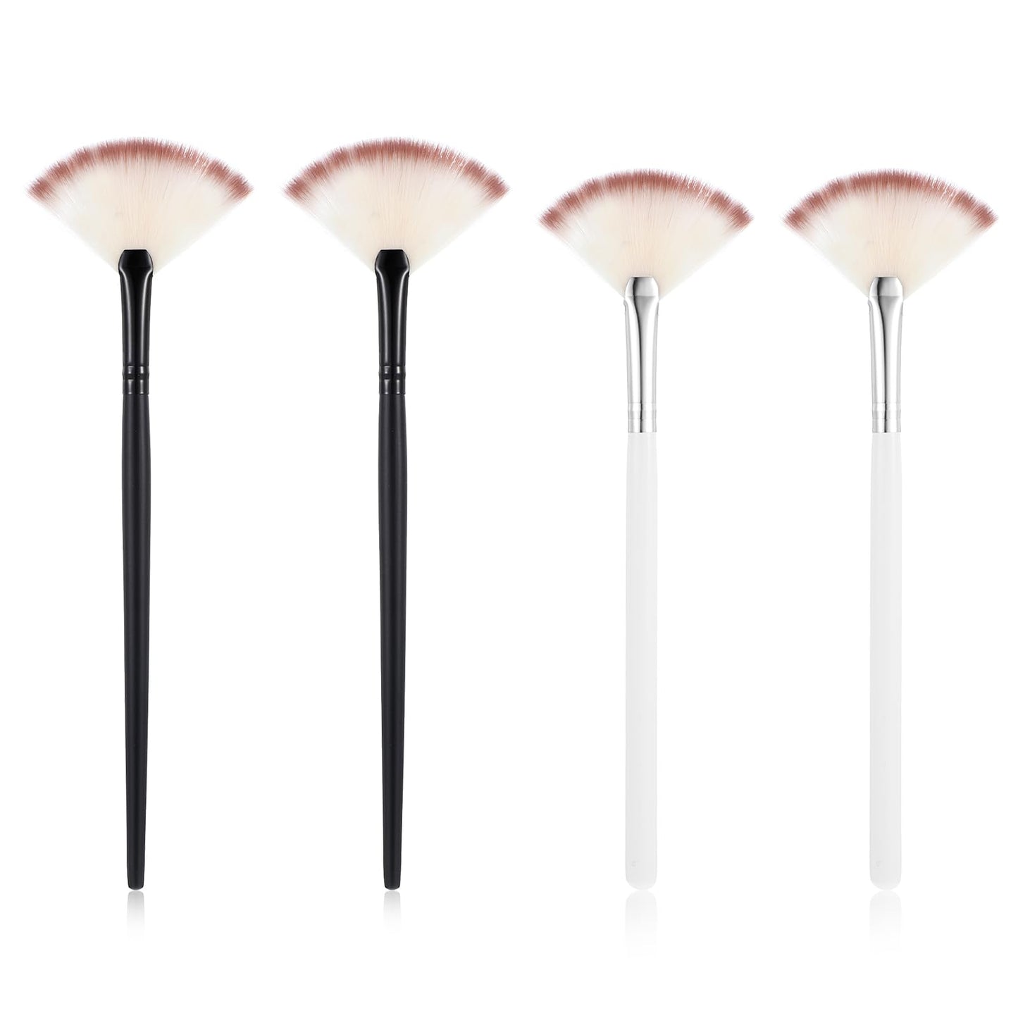 4 Pcs Soft Facial Fan Brush Blush, Fan Mask Brushes Slim Soft Face Mask Brush Applicator for Peel Glycolic Masks Makeup