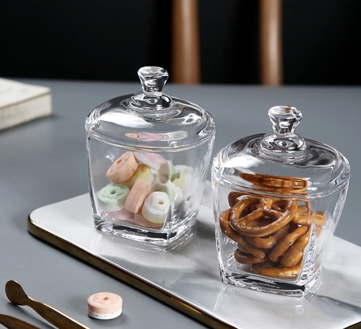 123Arts Glass Sugar Bowl Spice Jar Seasoning Pot Storage Snack Jar with Lid,8oz,240ml