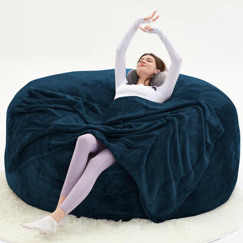 4FT,Bean Bag Chairs for Adults,Bean Bag with Filler Included,Memory Foam Chair,Soft Flannel Washable Cover, Ideal Reading Chair for Bedroom and Dormitory. (Dark Gray, 4 Foot)