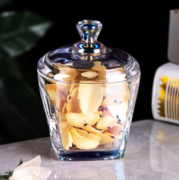 123Arts Glass Sugar Bowl Spice Jar Seasoning Pot Storage Snack Jar with Lid,8oz,240ml