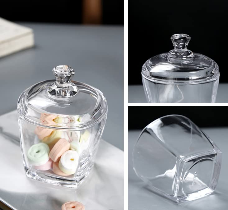 123Arts Glass Sugar Bowl Spice Jar Seasoning Pot Storage Snack Jar with Lid,8oz,240ml