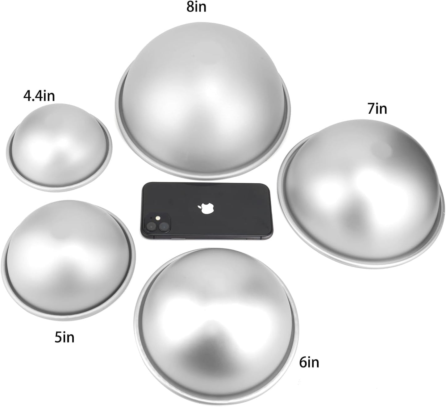 6 Inch Dome Cake Pan, DIY 3D Half Football Soccer Shaped Hemisphere Cake Mold, Aluminum Alloy Cake Molds Nonstick Baking Tools
