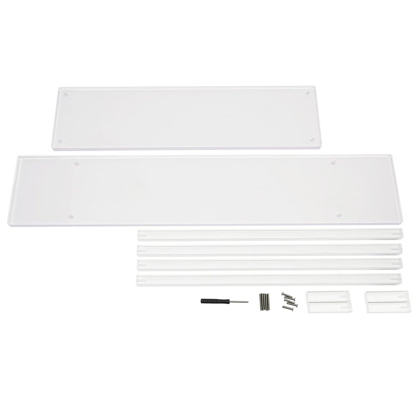 2-Tier Acrylic Narrow Console Tables, Skinny Bookshelf Slim Entry Table, Modern Side Table with Cylindrical Legs for Hallway, Living Room, Dining Room Clear 39.4" L X 7.9" W X 31.5" H