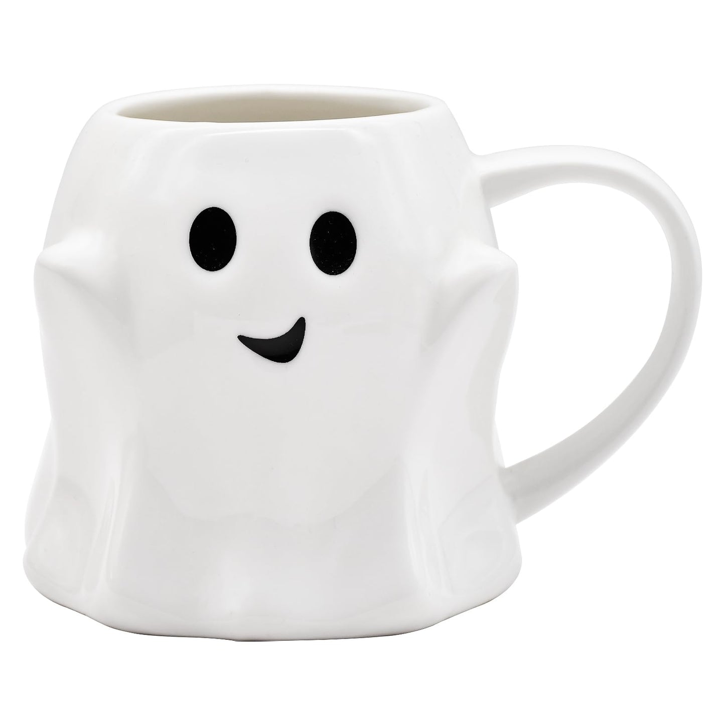 14 oz Halloween Ghost Coffee Mug - Cute Ceramic Ghost Pattern Ghostface Mug Coffee Cup Halloween Accessories Birthday Gifts for Kids Adult (white)