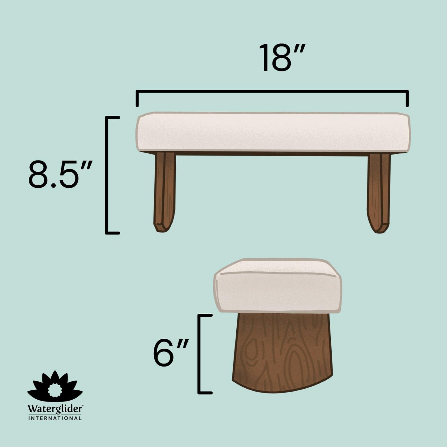 Waterglider International Meditation Bench (Zen Black), Seiza, Sustainable Acacia Wood with Curved Bottom Edges for The Perfect Posture, Meditation Stool, Prayer Bench, Meditation Chair, Yoga Stool