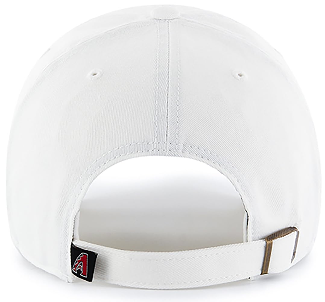 47 MLB White Team Color Primary Logo Clean Up Adjustable Strap Hat Cap, Adult One Size Fits All - Arizona Diamondbacks White