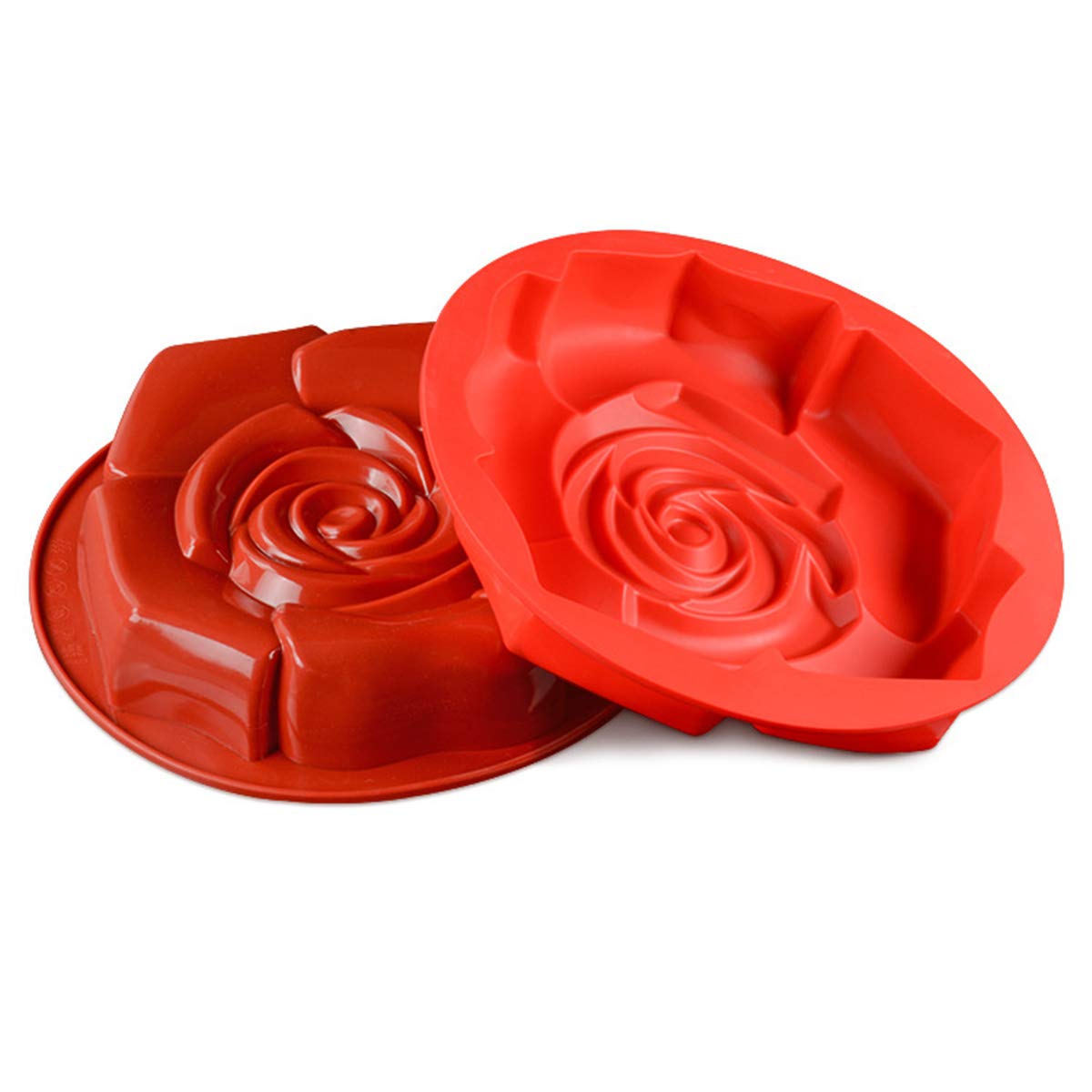 11'' Big Rose Flower Silicone Baking Mold, FantasyDay Anniversary Birthday Tray-Wedding Festival Party Silicone Cake Mold for Muffins Brownie Cornbread Candy Chocolates Butter Fondant Soap Gummy Bread