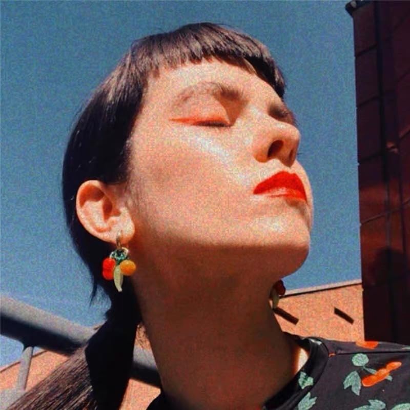 WHHFS Fun Fruit Dangle Earrings for Women - Glass Cherry, Banana, Pumpkin Charms, 18K Gold - Plated Brass Hoops, Quirky Summer Statement Jewelry with Velvet Box