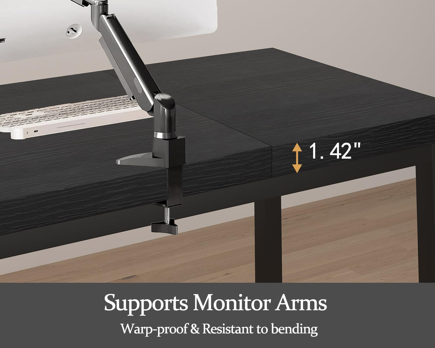 Woodalloy 55.1 Inch Small Computer Desk, Home Office Desk, Modern Table for 2 Person Kids Student Gaming Computer Desk, Simple Office Table for Work,Craft,Writing,Studying, Etc., Black.