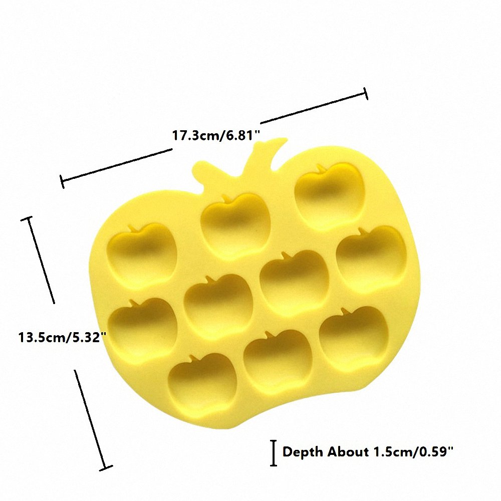 2-Pack Apple Silicone Molds - MoldFun Apple Mold for Chocolate, Cupcake topper, Jello, Candy, Gummy, Ice Cube, Cookie, Muffin, Mini Soap