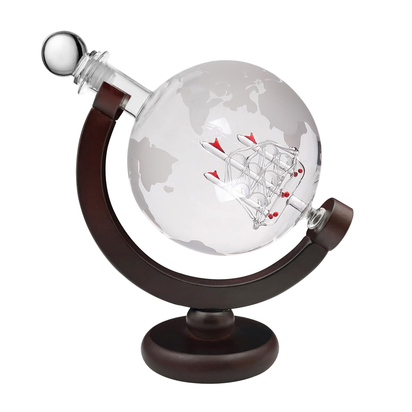 Whiskey Globe Decanter 28 Oz Gift for Dad, Men's Whiskey and Wine Shaker Global Shaker Unique Gift for Husband, Boss, Boyfriend on World Day of Remembrance Whiskey Bourbon Shaker - 850ml