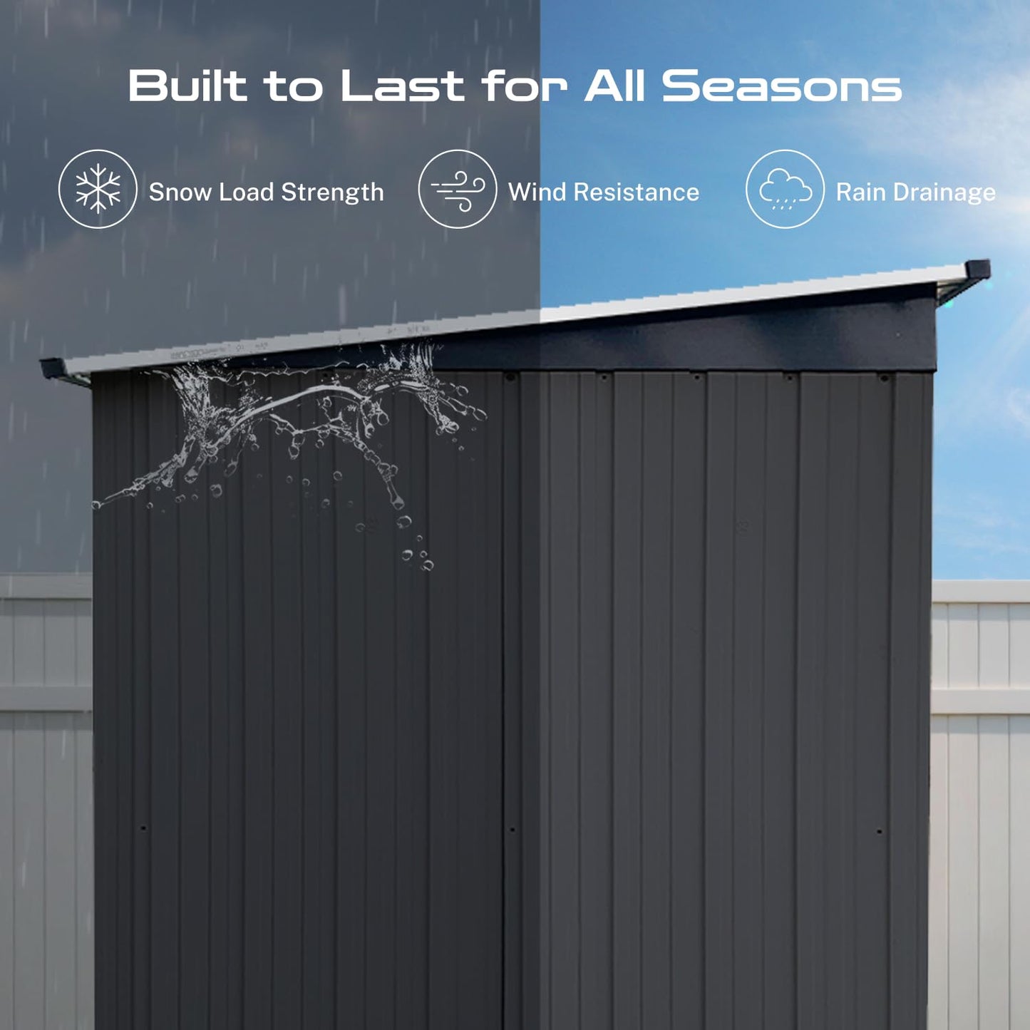 8 x 6 FT Outdoor Storage Shed, Metal Garden Tool Shed with Slooping Roof, Lockable Doors and Aluminum Frames, Easy to Assemble for Garden, Patio, Lawn, Black