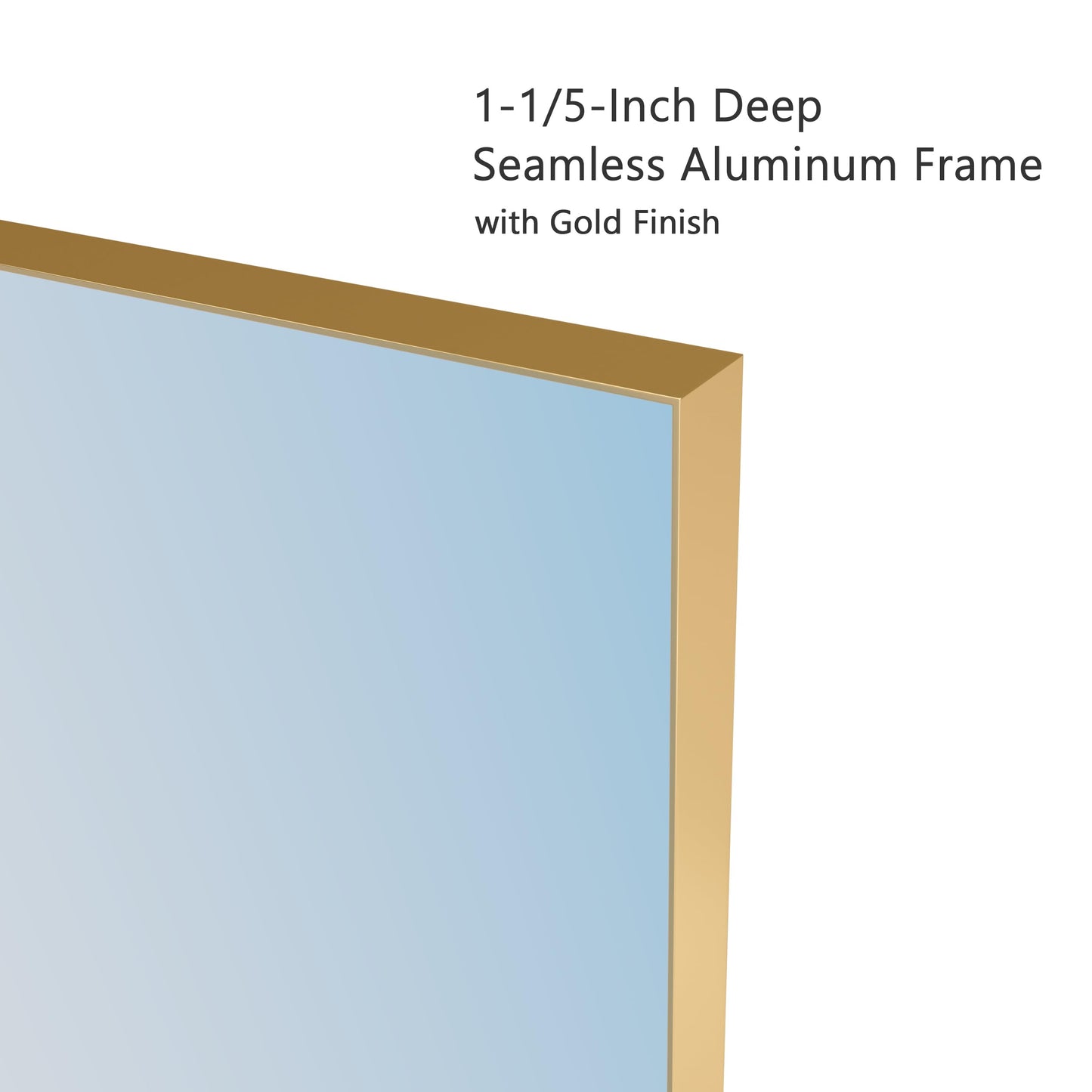 VocalStar 22 x 30 Inch Gold Bathroom Mirror, Square Corner Rectangle Brass Metal Framed Bathroom Vanity Mirrors for Wall, 1/4-inch Shatterproof Glass | Ultra-Flush Hanging