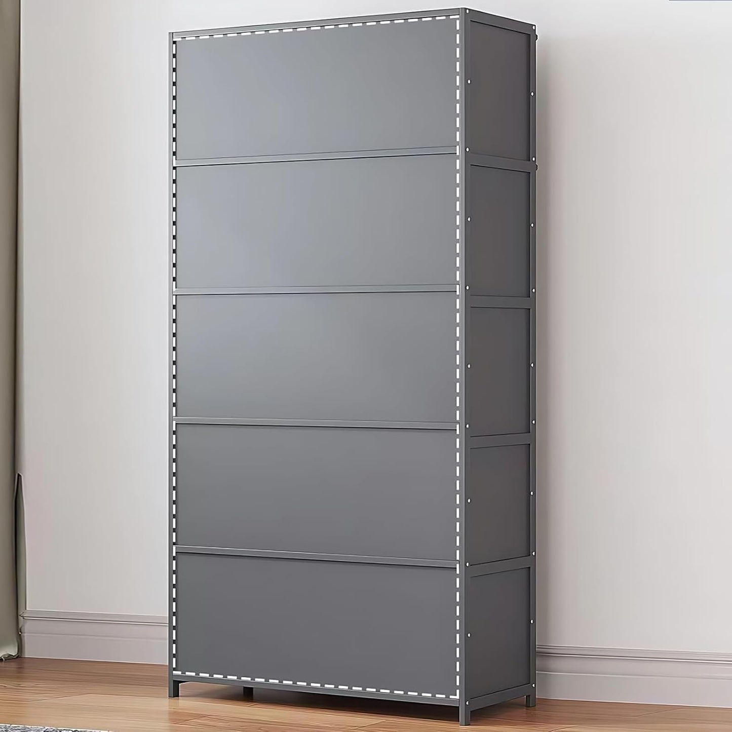 walkclpck Bamboo Shoe Cabinet with Acrylic Door,10-Tier Shoe Storage Rack, 40-45 Pairs Freestanding Shoe Rack, Entrance Shoe Cabinet for Hallway Living Room