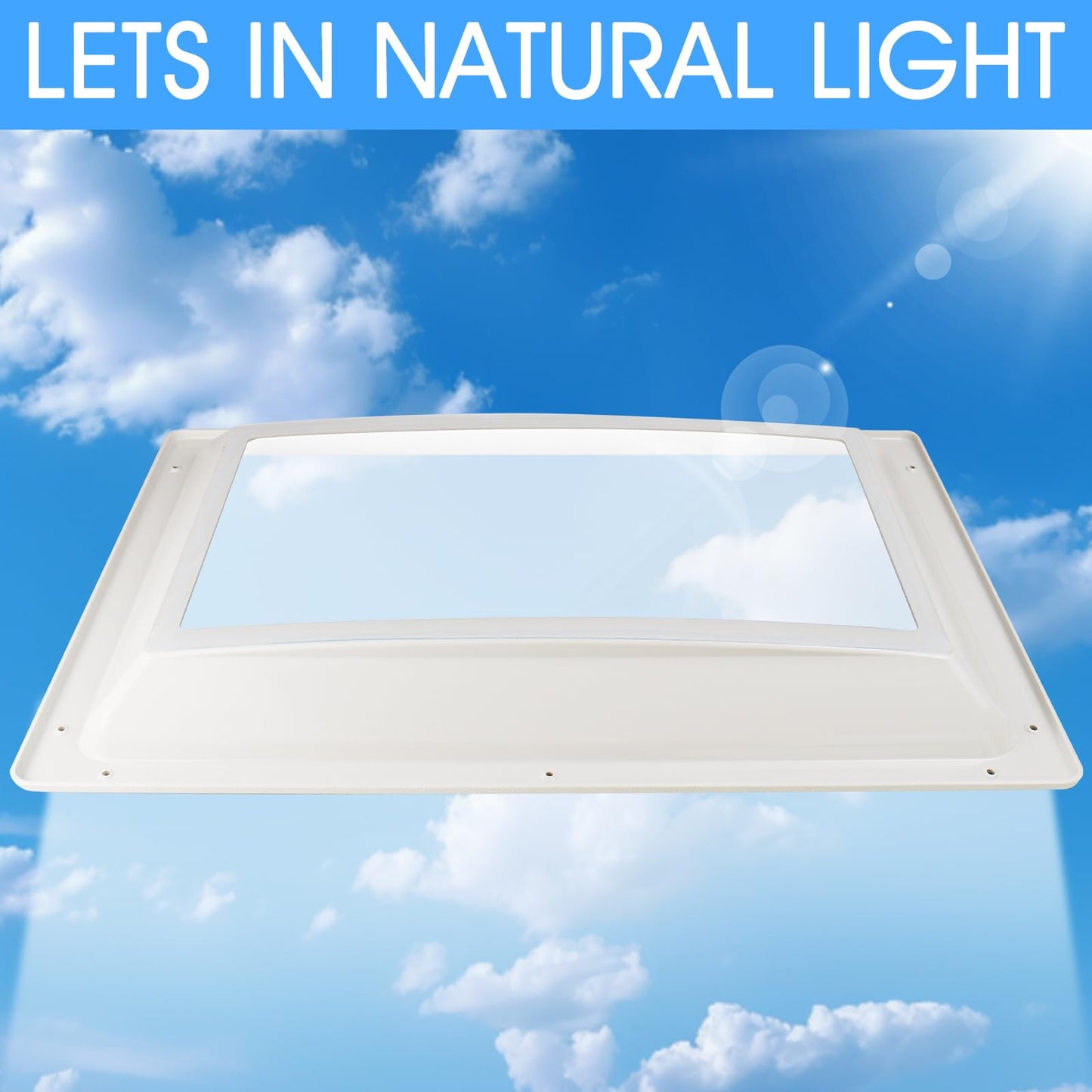 XMK RV Skylight Replacement Inner Dome, 14" x 22" RV Skylight Inner Dome with Clear Window for RV's Campers Food Trucks Shower Roof Opening, Include Screws