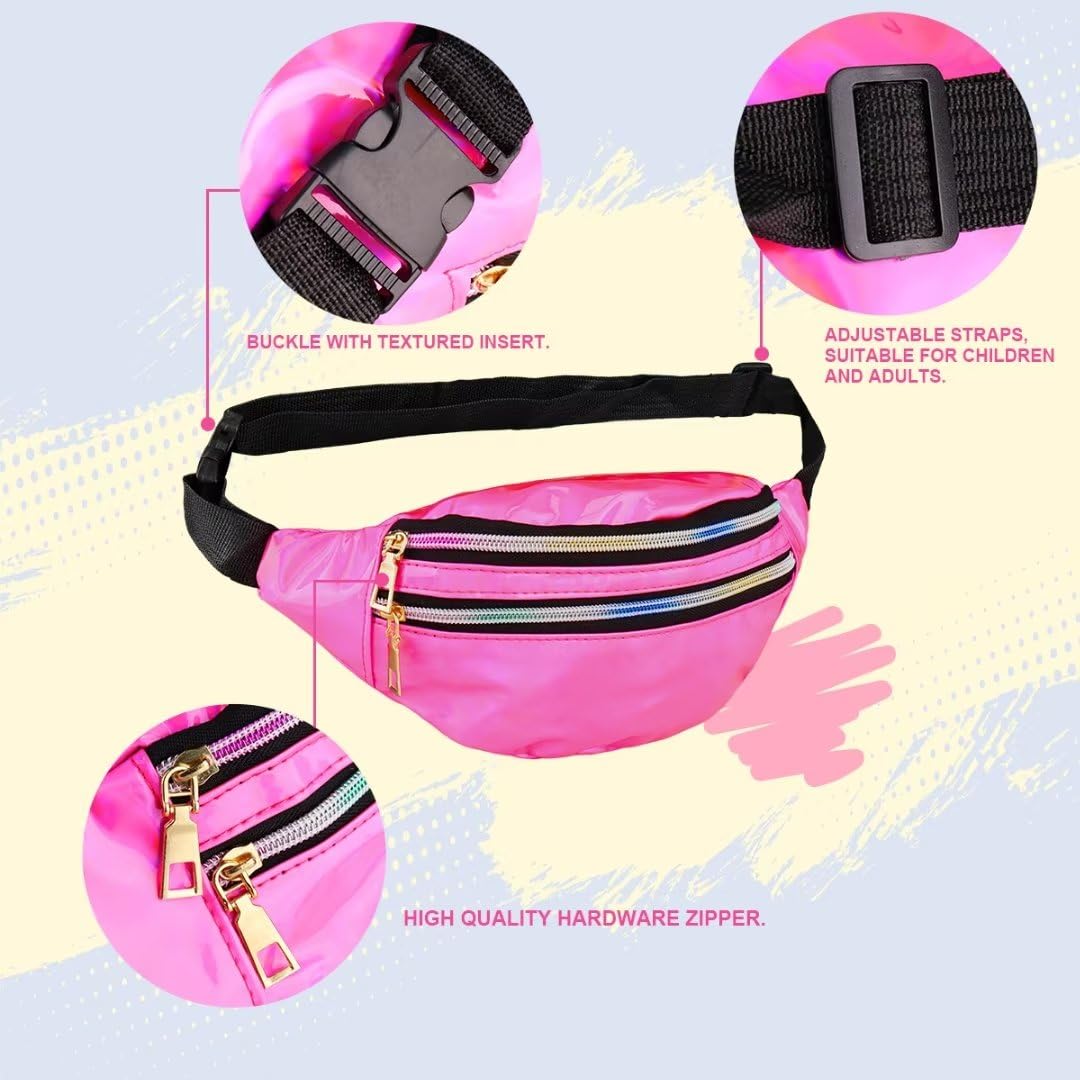 WILDPARTY Costume Accessories, T-Shirt Tutu Fanny Pack Headband Earring Necklace Fishnet Gloves Legwarmers 80s Party Halloween Outfit for Women 24PCS (Pink M)