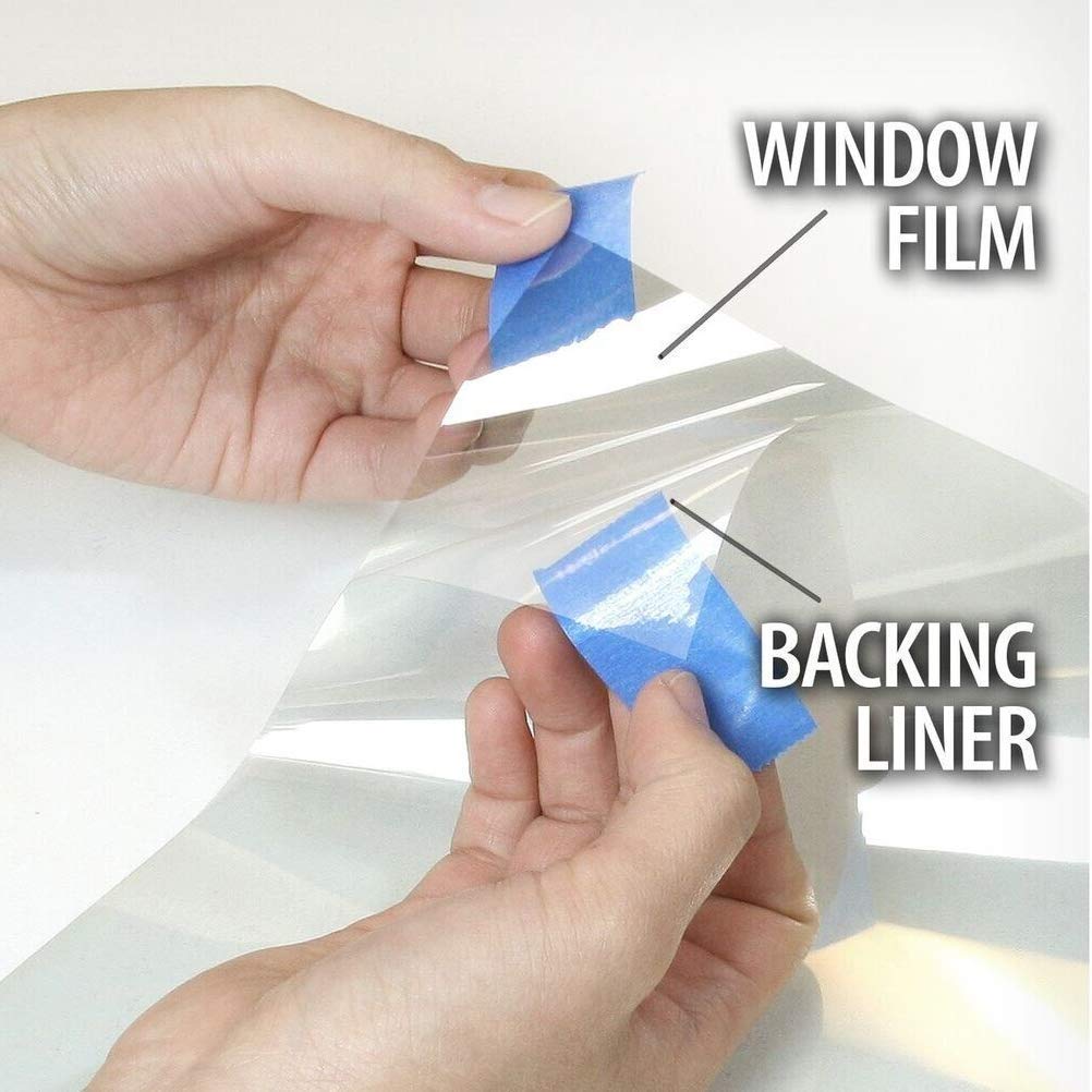 4mil 0.1mm Thickness Clear Security and Safety Window Film Shatterproof Glass Protective Vinyl Adhesive Explosion-Proof Tranparent Window Sticker Film, 17.7Inch x 10Feet