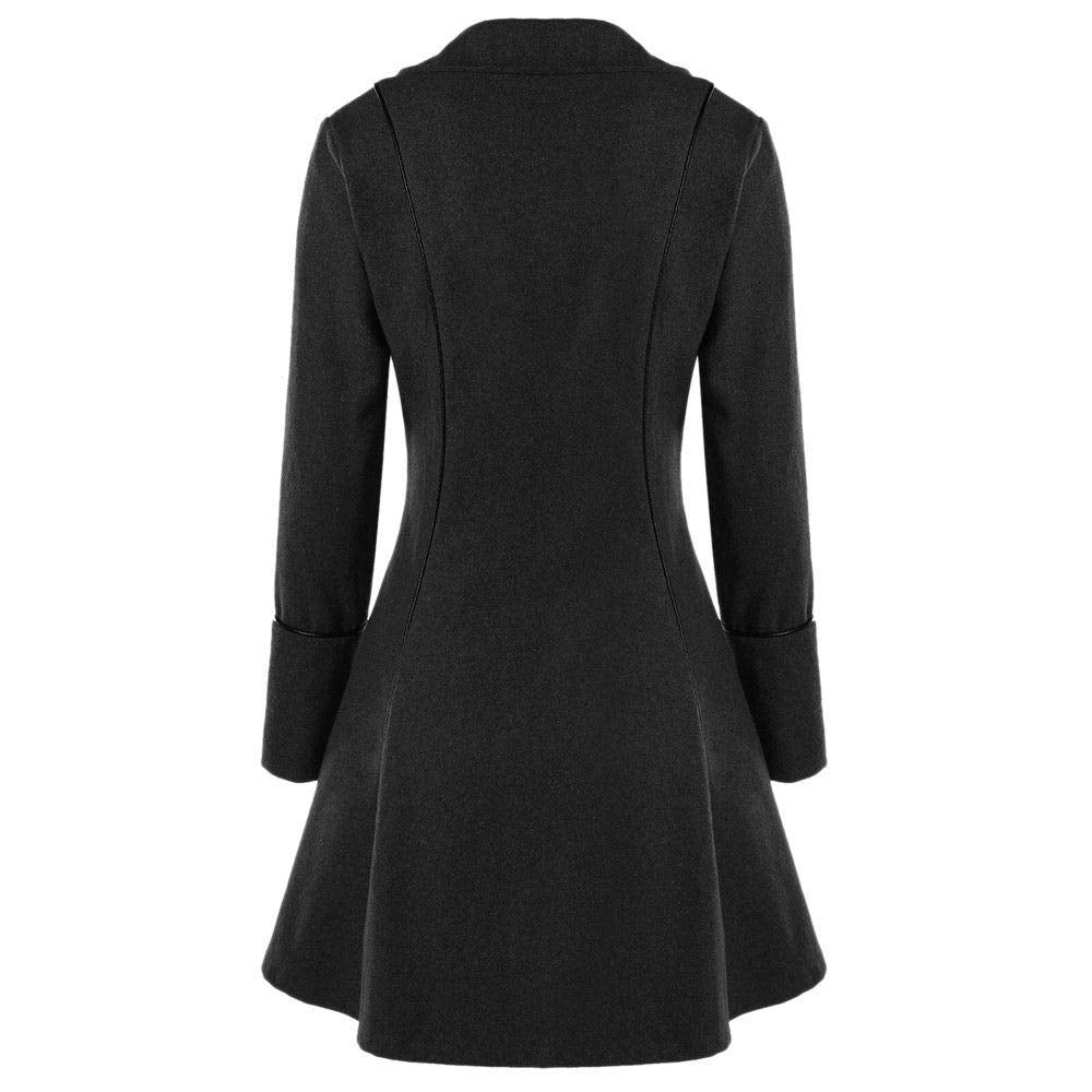 VNVNE Women's Gothic Steampunk Corset Halloween Costume Coat Victorian Tailcoat Jacket(M,Black)