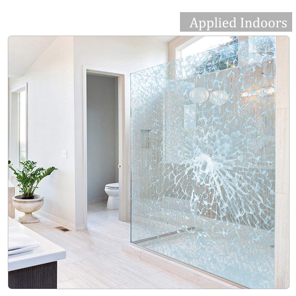 4mil 0.1mm Thickness Clear Security and Safety Window Film Shatterproof Glass Protective Vinyl Adhesive Explosion-Proof Tranparent Window Sticker Film, 17.7Inch x 10Feet