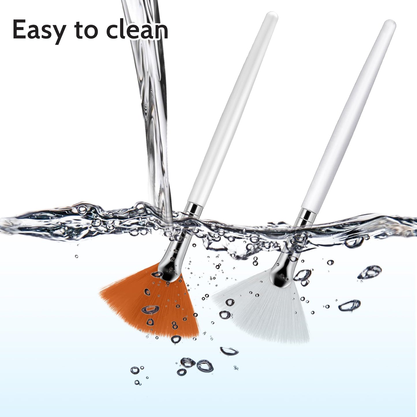 2 Pcs Fan Makeup Brush, Fan Brushes Esthetician Facial Mask Brush, Highlighter Brush Makeup Face Mask Applicator, Face Mask Brush for Women Girls