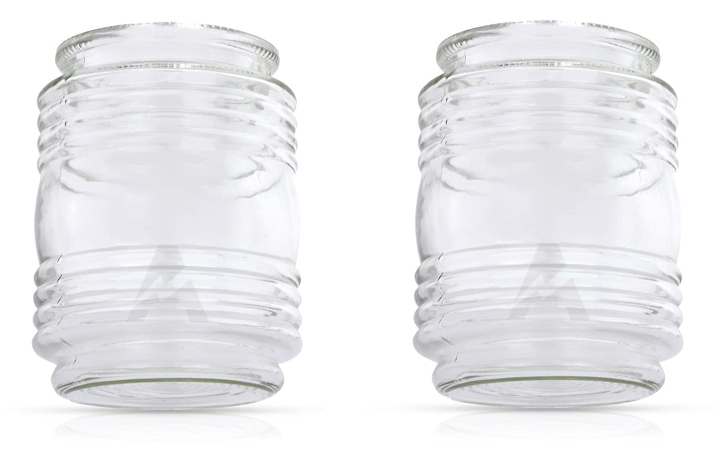 (Pack of 2) Airmont Products AP-10501, 4-1/2" Clear Retro Utility-Type Cylindrical Glass Porch Light Shade, 4-1/2" High x 3-3/4" Wide, 3-1/4" Fitter Style Opening, 2-Pack