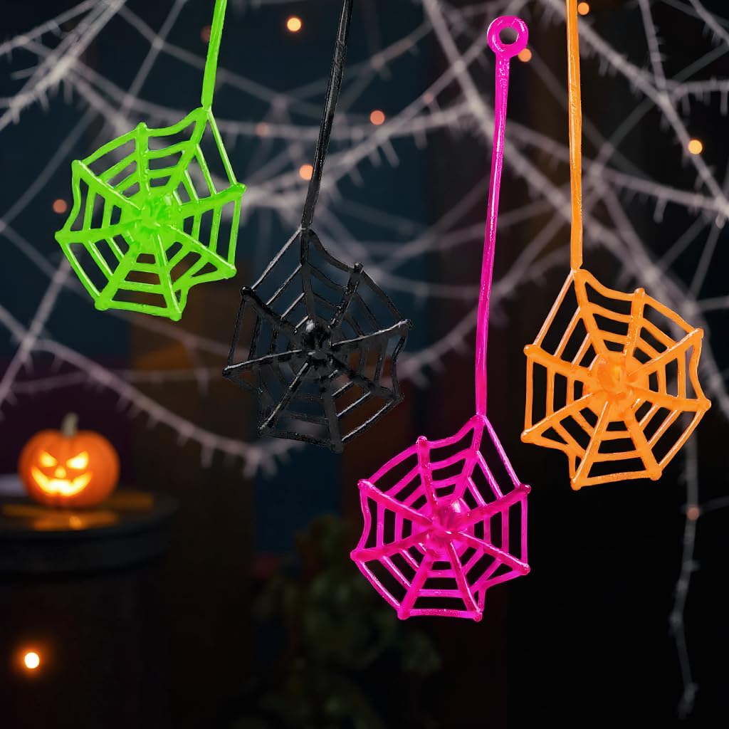 36Pcs Sticky Spider Web Hands, Halloween Party Favors Bulk for Kids, Stretch & Throw Toys for Classroom Prizes, Goodie Bag Stuffers, Pinata Fillers, Spider Decorations