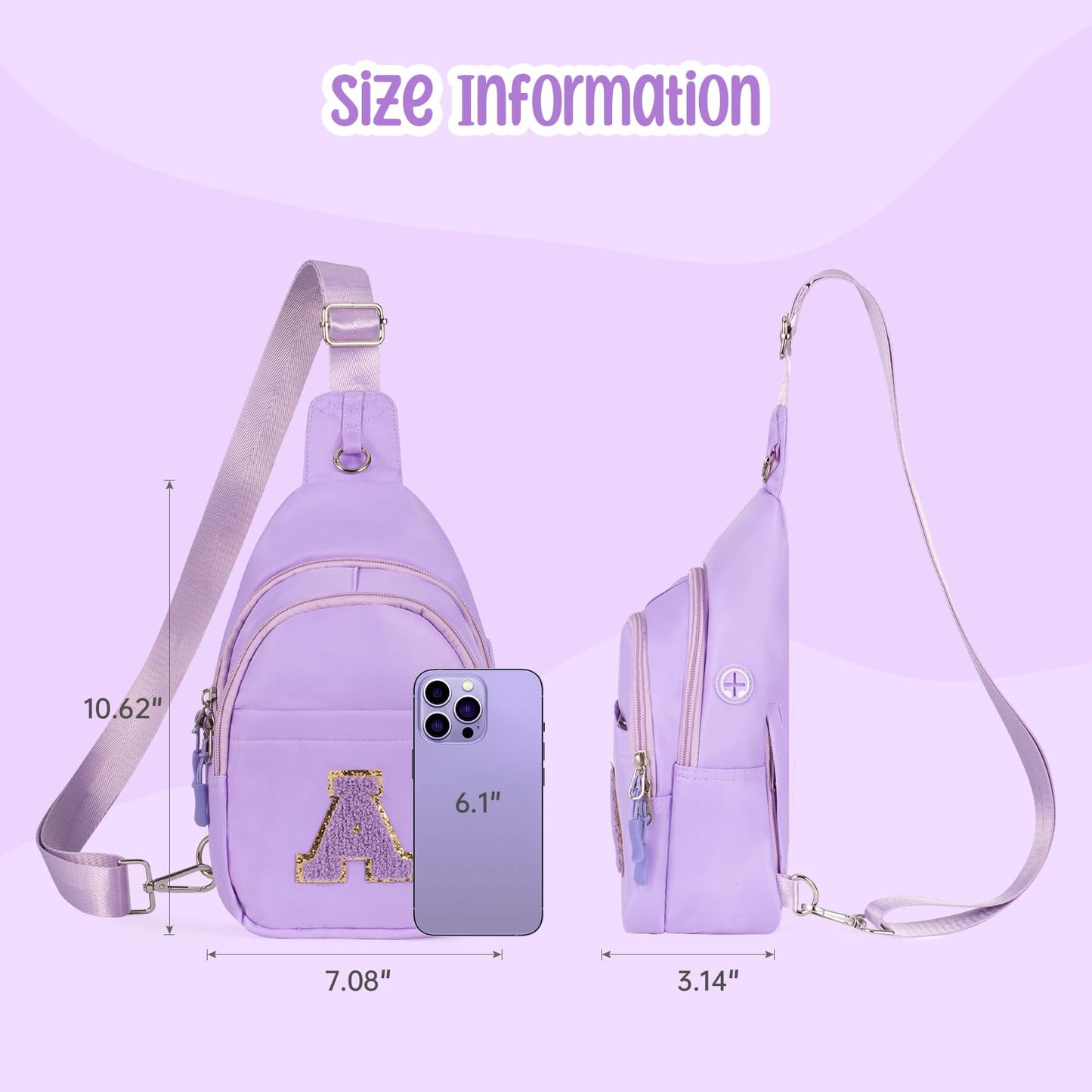 X-KIDS Initial Fanny Pack for Teen Girls Cute Crossbody Bag Sling Purse Personalized Gift for Tween Girl Kids 6-14 Years Old