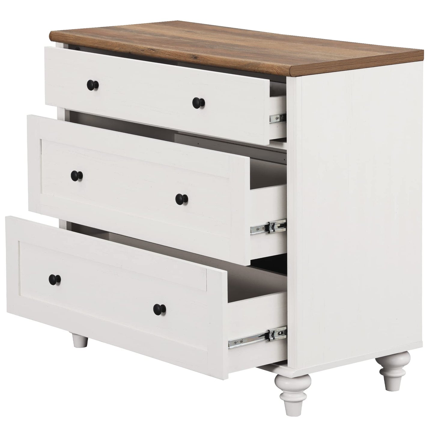 WAMPAT Dresser for Bedroom with 6 Drawers, White Dressers with Wide Chest of Drawers, Mid Century Modern Wooden Closet Storage Organizer, Large Kids Dressers for Living Room, Nursery, Hallway