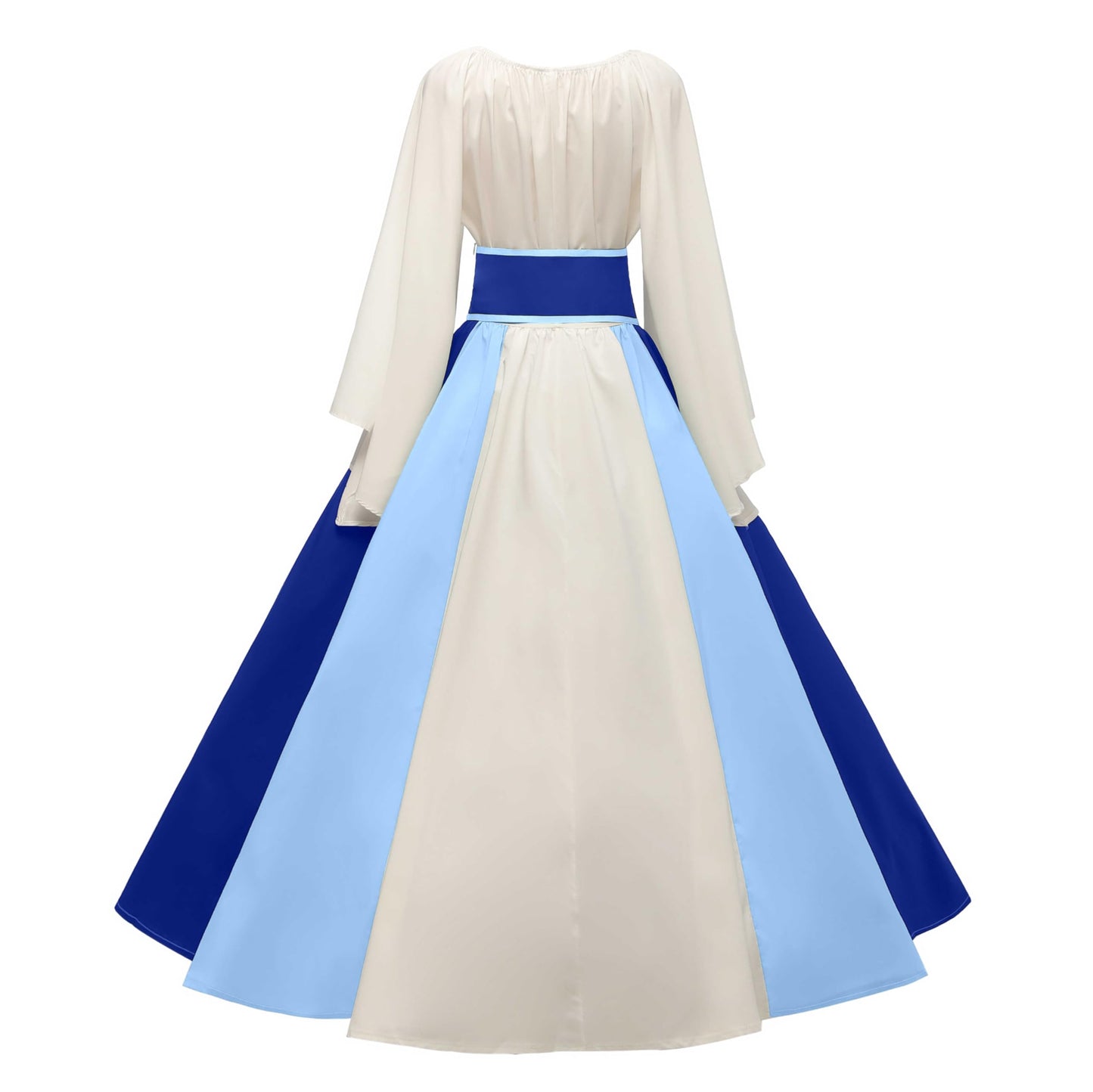 Abaowedding Women's Renaissance Medieval Costumes Dress Trumpet Sleeves Gothic Retro Gown Blue X-Large
