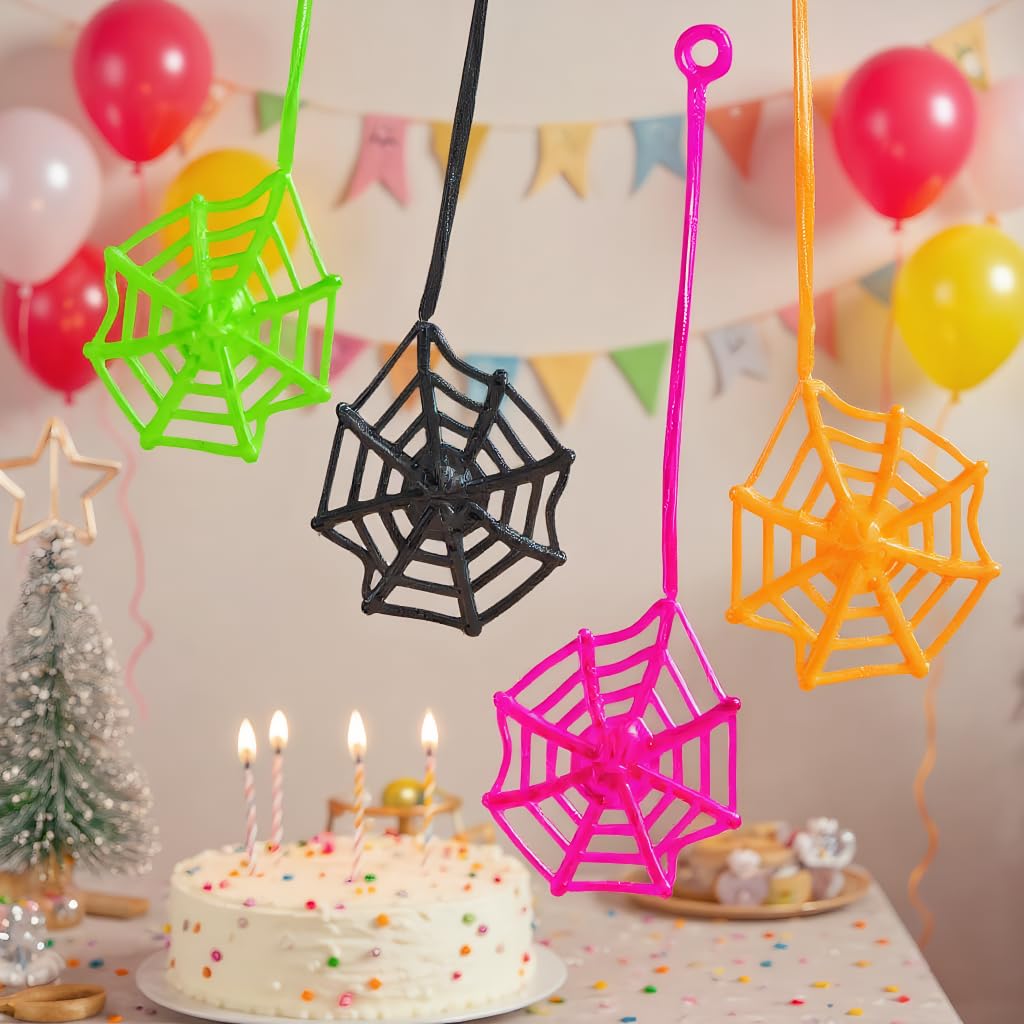 36Pcs Sticky Spider Web Hands, Halloween Party Favors Bulk for Kids, Stretch & Throw Toys for Classroom Prizes, Goodie Bag Stuffers, Pinata Fillers, Spider Decorations