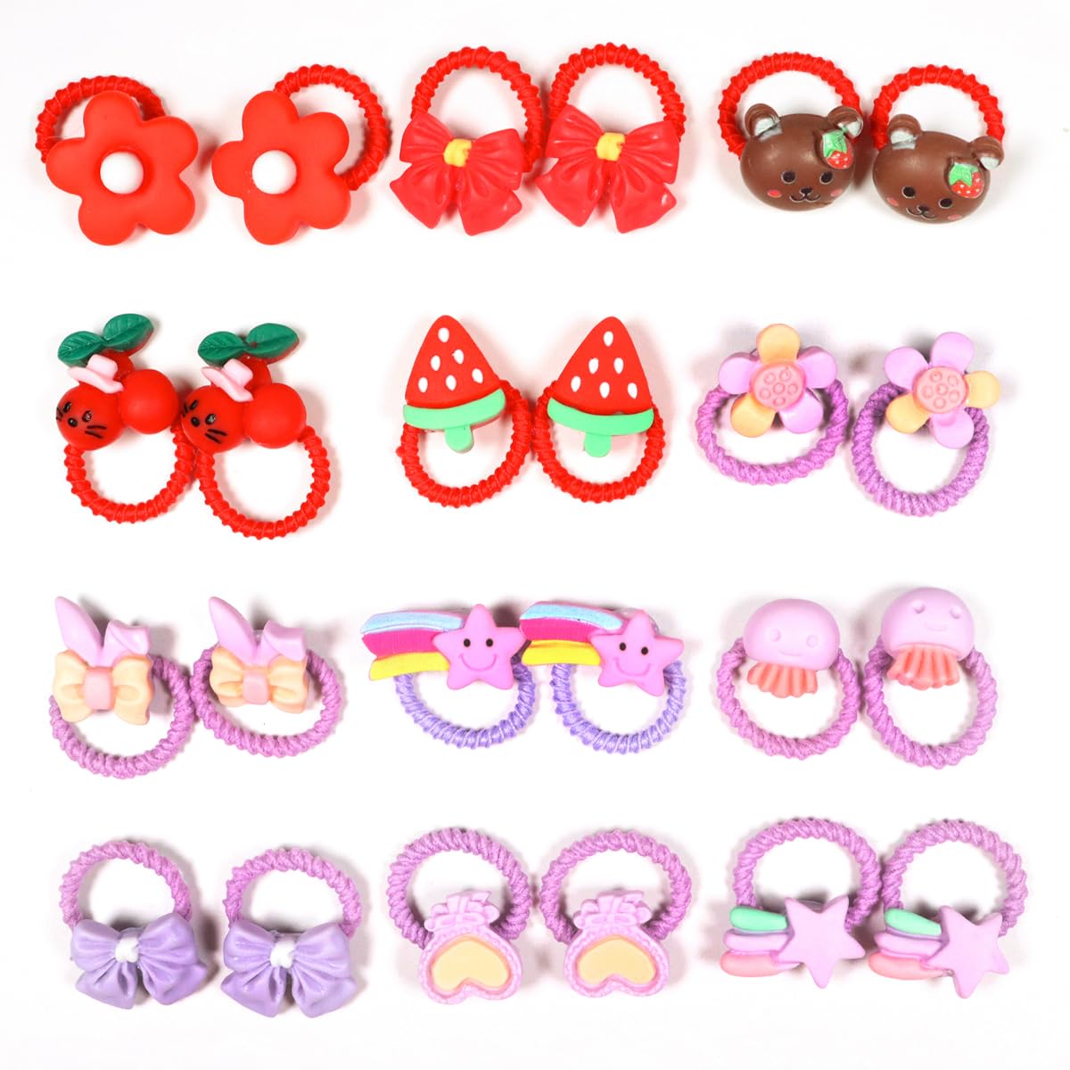 WillingTee 80Pcs Baby Hair Ties for Girls,Cute Small Hair Ties for Thin Hair,40 Pairs Ponytail Holders Elastic Hair Rubber Bands Hair Accessories for baby girls infant toddler kids