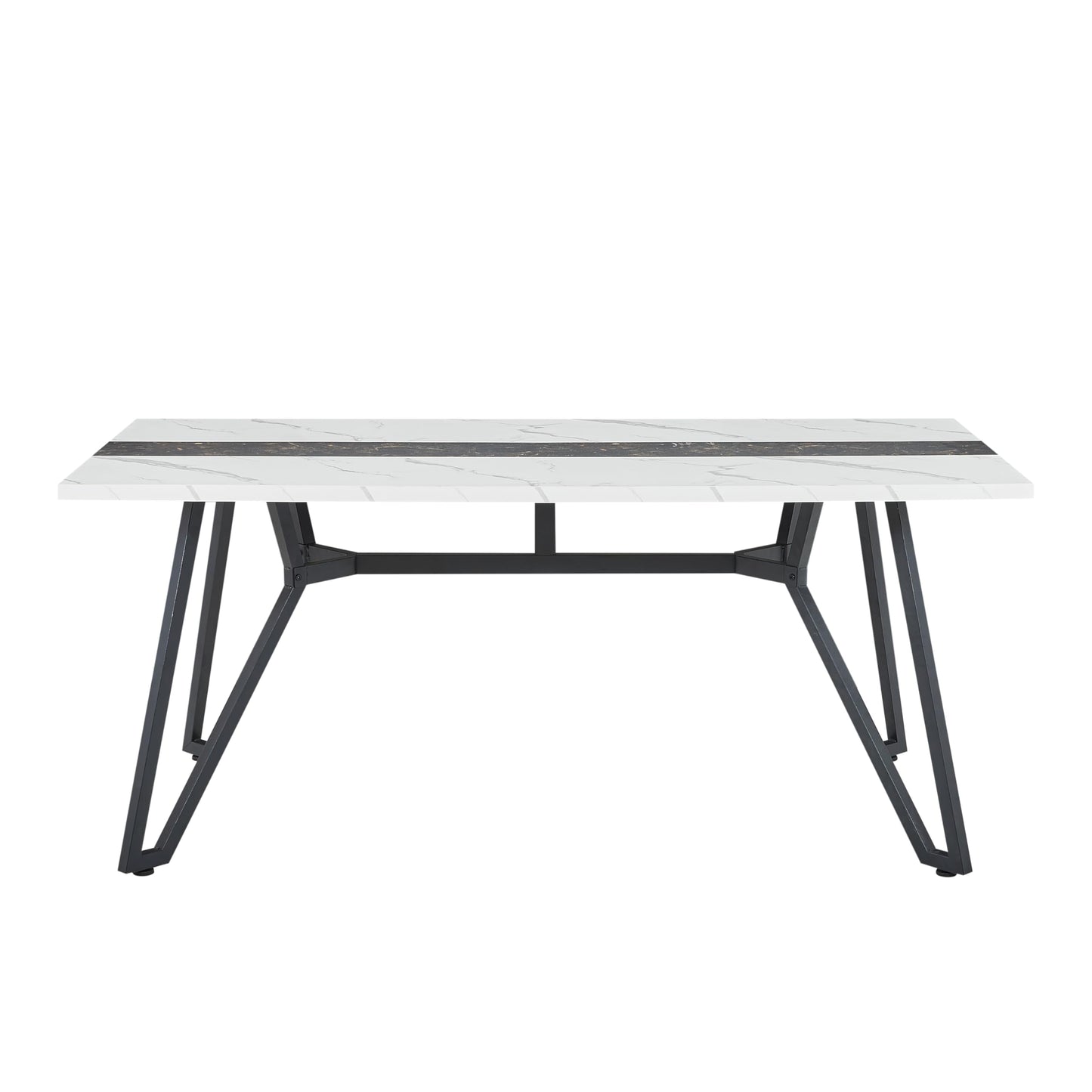 71 Inch Dining Table for 4 6 8, Modern Rectangular Wood Kitchen Table, Marble Grain Dining Room Table for 8 People, 6ft Large Dinner Tables with Adjustable Legs,Home Kitchen Furniture