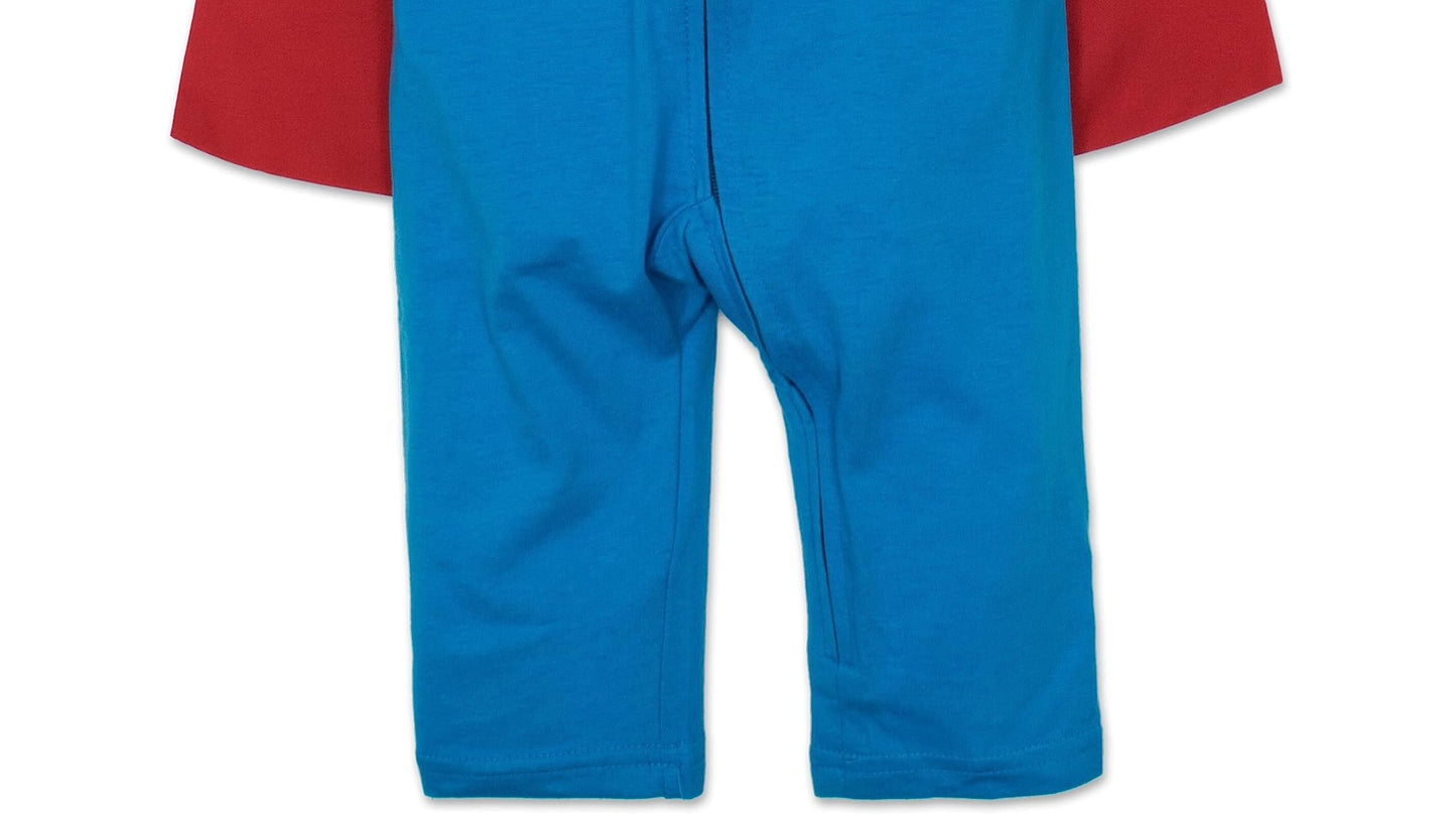 WARNER BROS Justice League Superman Infant Baby Boys Zip Up Cosplay Costume Coverall and Cape 12 Months