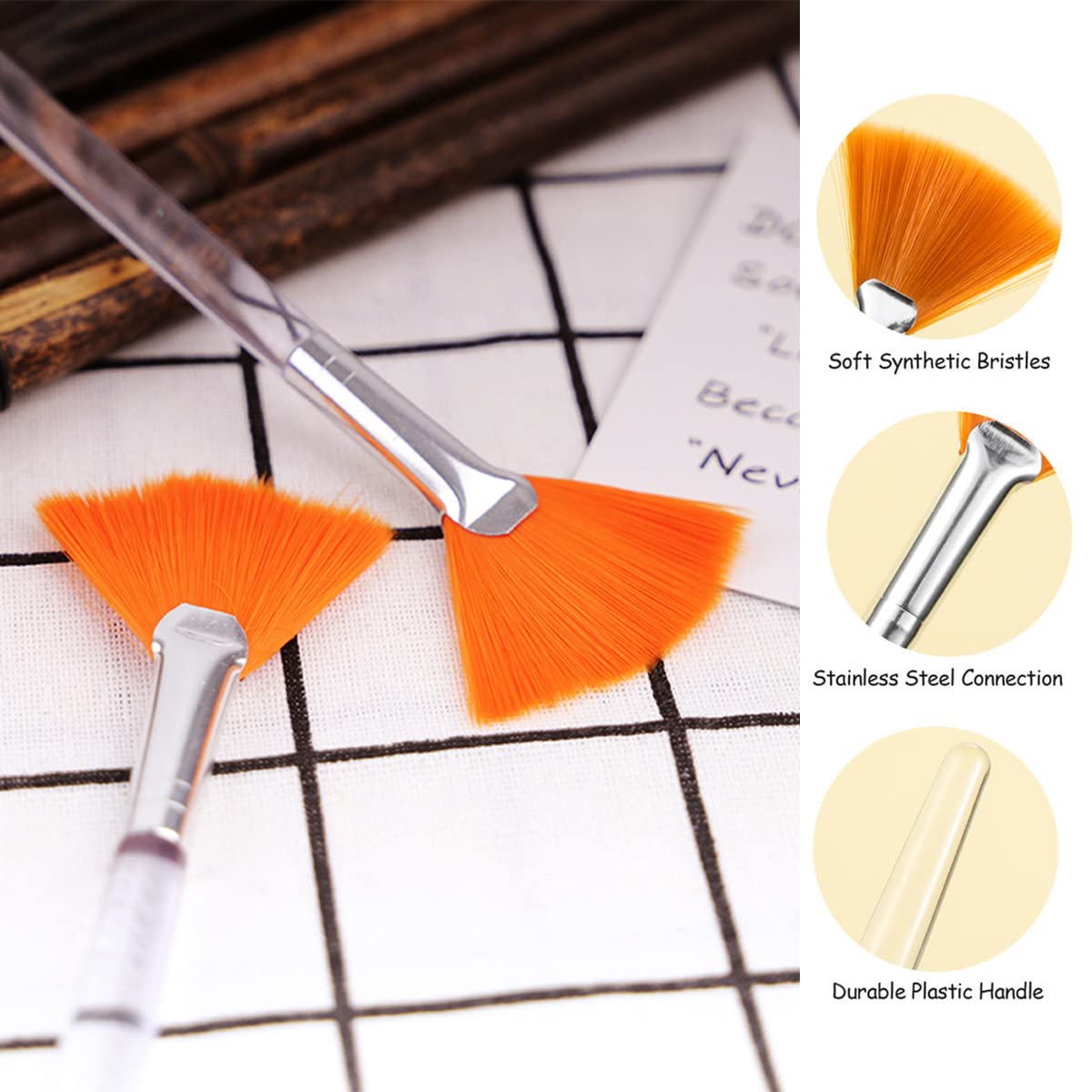 18 Pieces Fan Brushes Facial Mask Brush Soft Makeup Mask Applicator Acid Applicator Esthetician Brush Cosmetic Tools for Mud Cream, Makeup Peel