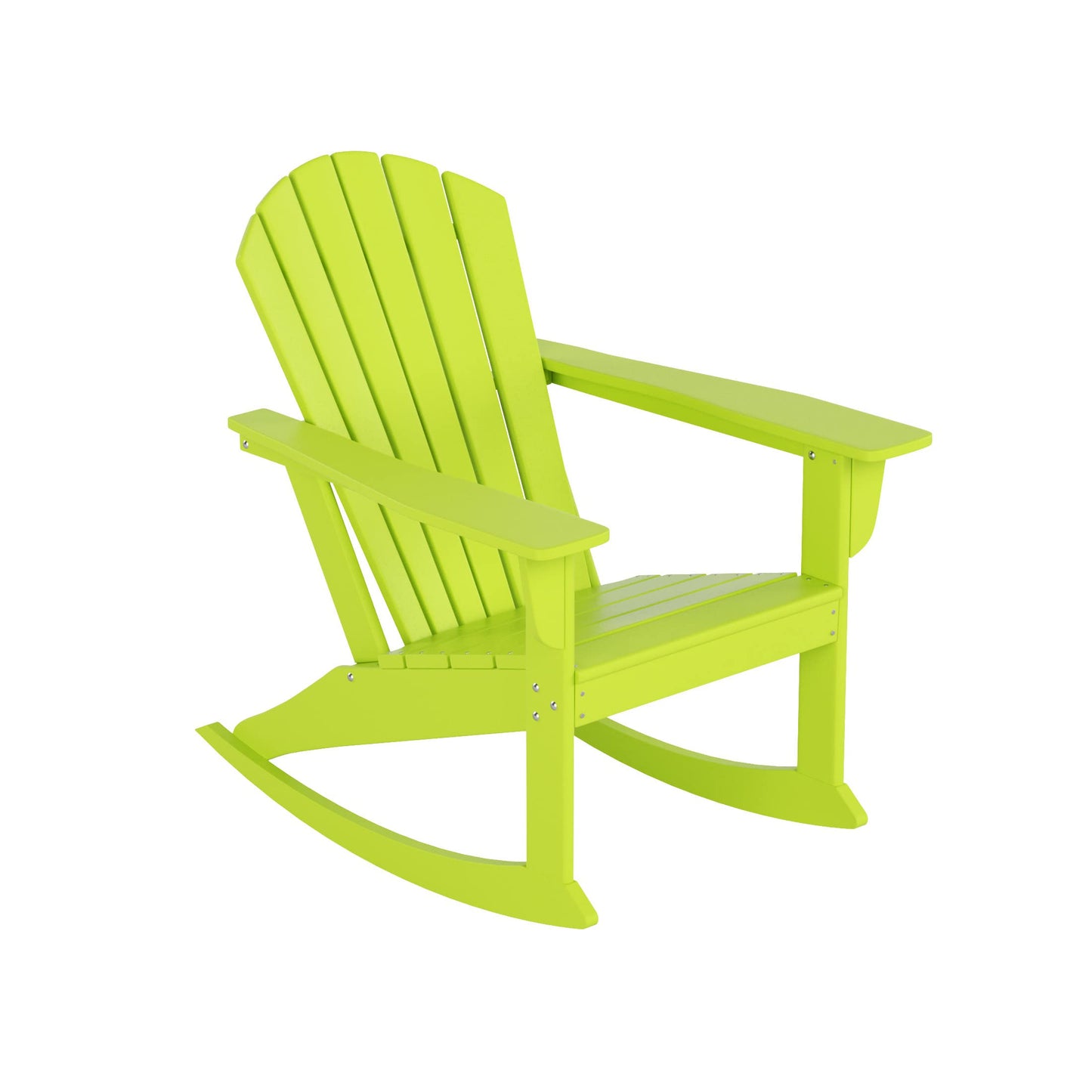 WestinTrends Dylan Dylan Outdoor Patio Poly Plastic Adirondack Rocking Chair, Lime