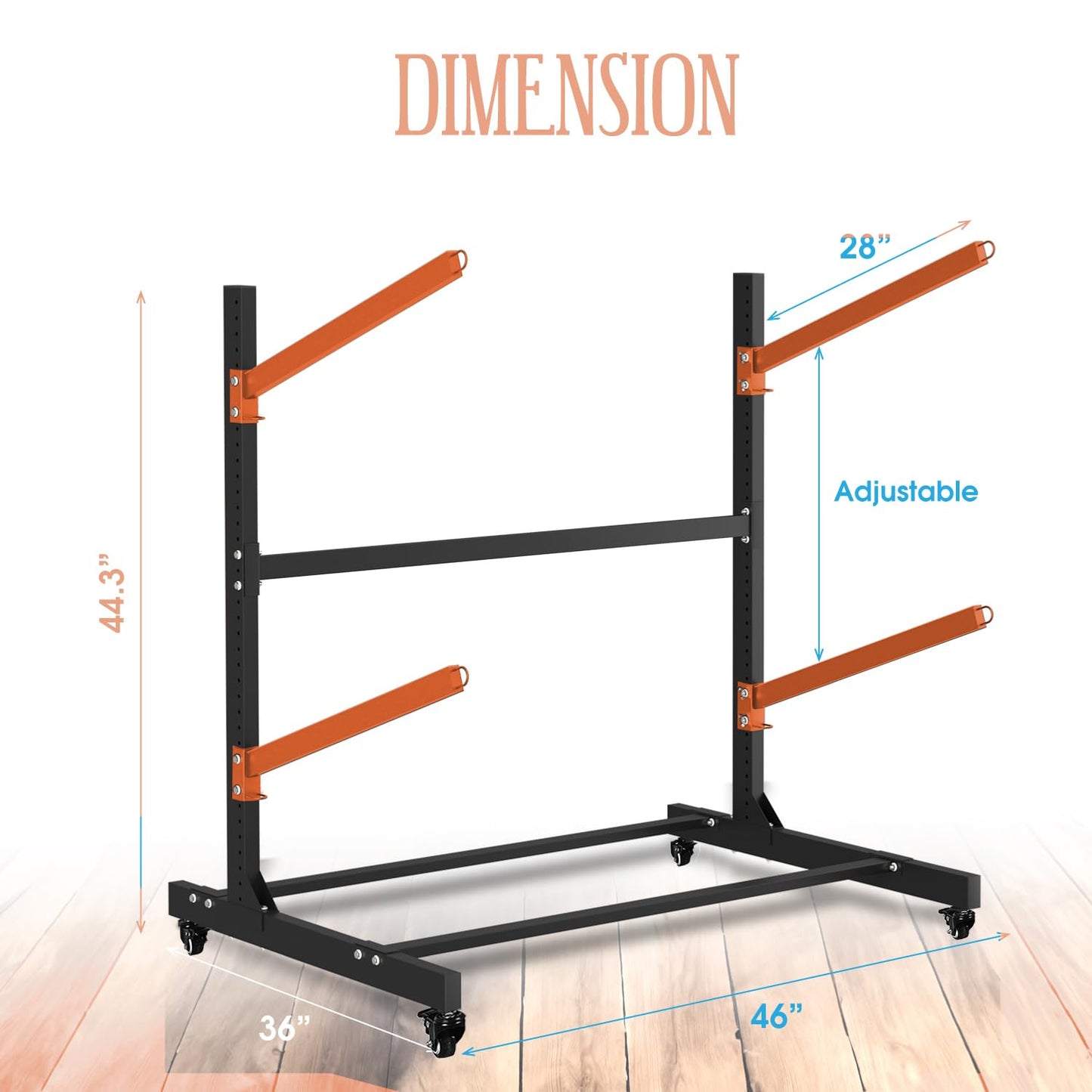 2 Levels Kayak Storage Rack, Heavy Duty Freestanding Sup Storage Stand, Storage Rack for Kayaks, SUPs, Canoe and Paddleboard for Indoor, Outdoor, Garage, Shed, Dock…(Wood)