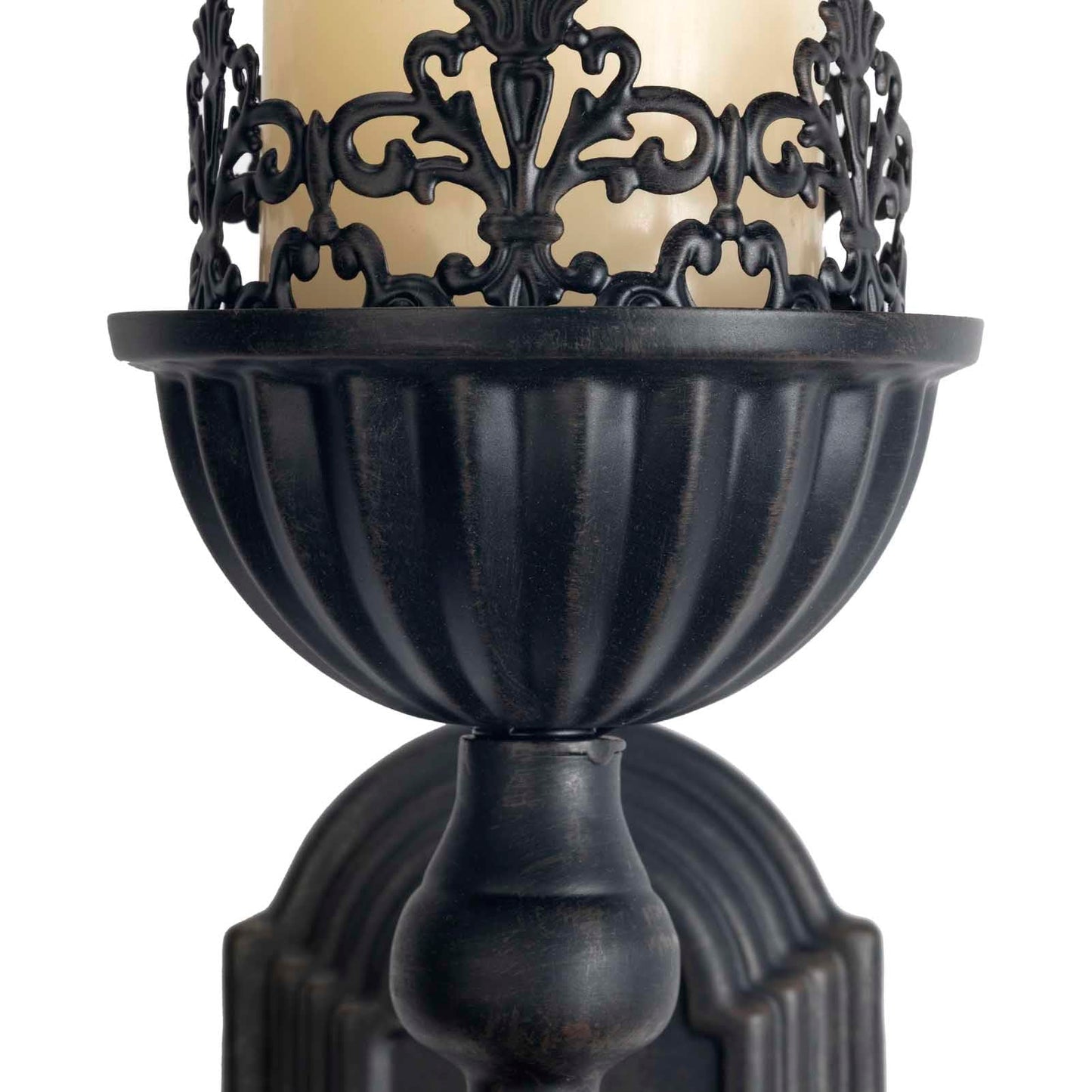 Wall Sconce Candle Holder (Set of 2) Black Crown and Scepter Design Wall-Mount Metal Candle Holders Hanging Iron Wall Candle Sconce Holder for Living Room, Bathroom, Dining Room