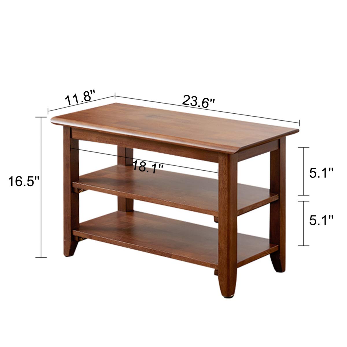 XKZG Storage Bench Wooden Shoe Rack Bench Rustic Solid Wood Entryway Bench (Brown,23.6")