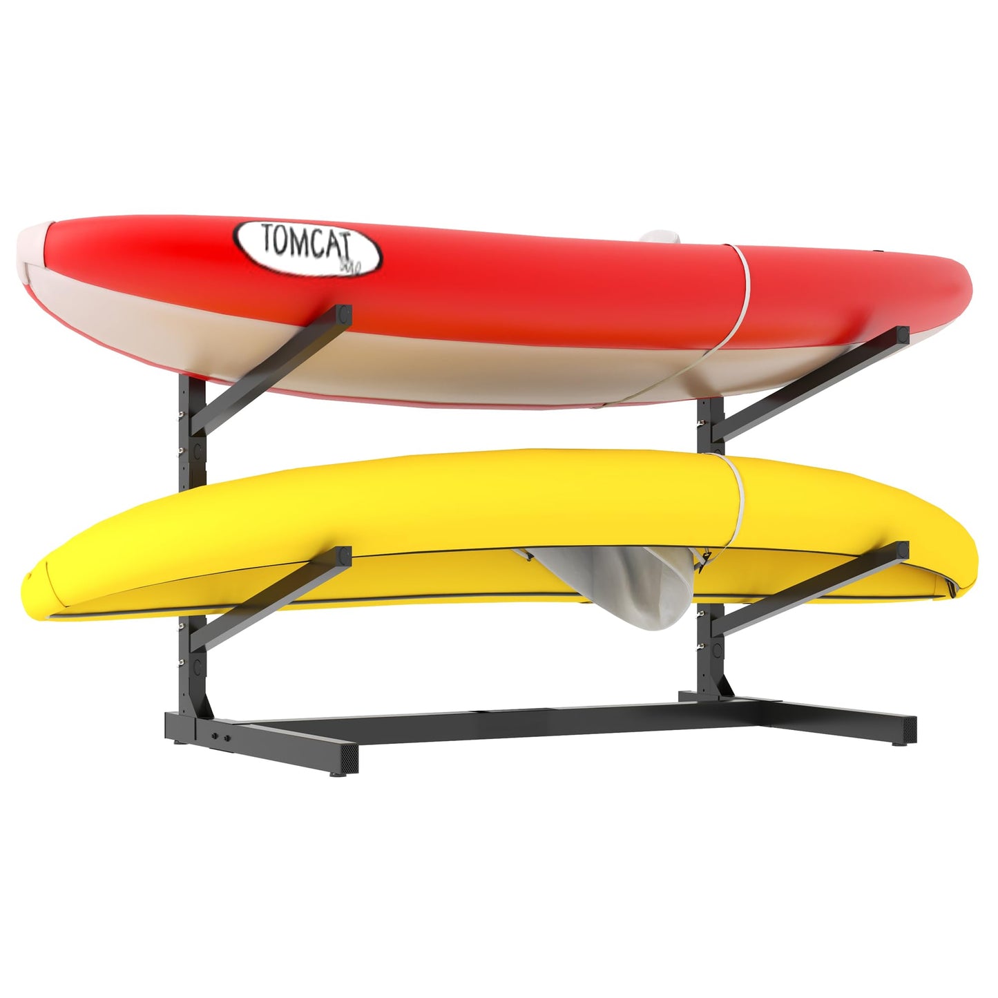 FLIXELIO Kayak Storage Rack for 2 Kayaks, Freestanding Kayak Rack with Wheels, Metal Indoor Kayak Stand, Heavy Duty Garage Storage Rack for Kayaks,Canoes,SUP,Paddle Board and Surfboards