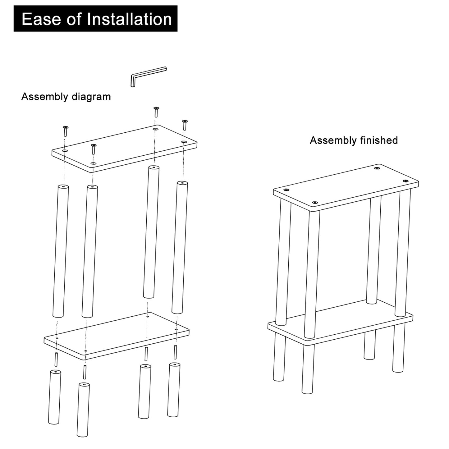 XOHYW Clear Acrylic Side Sofa Table, Small Narrow End Table, Coffee Table for Bedroom, Living Room, Bathroom, Easy Assembly, 15.7'' L x 7'' W x 22.3'' H