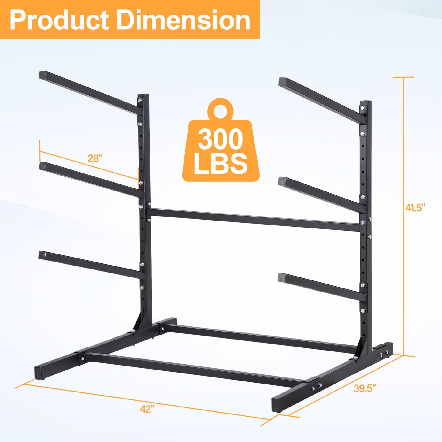 Oxphanor Kayak Storage Rack 3 Levels, Adjustable Freestanding Kayak SUP Stand, Weatherproof and Heavy Duty, Surfboard Stand Rack, Hold up Kayaks, SUPs, Paddleboards, Canoes