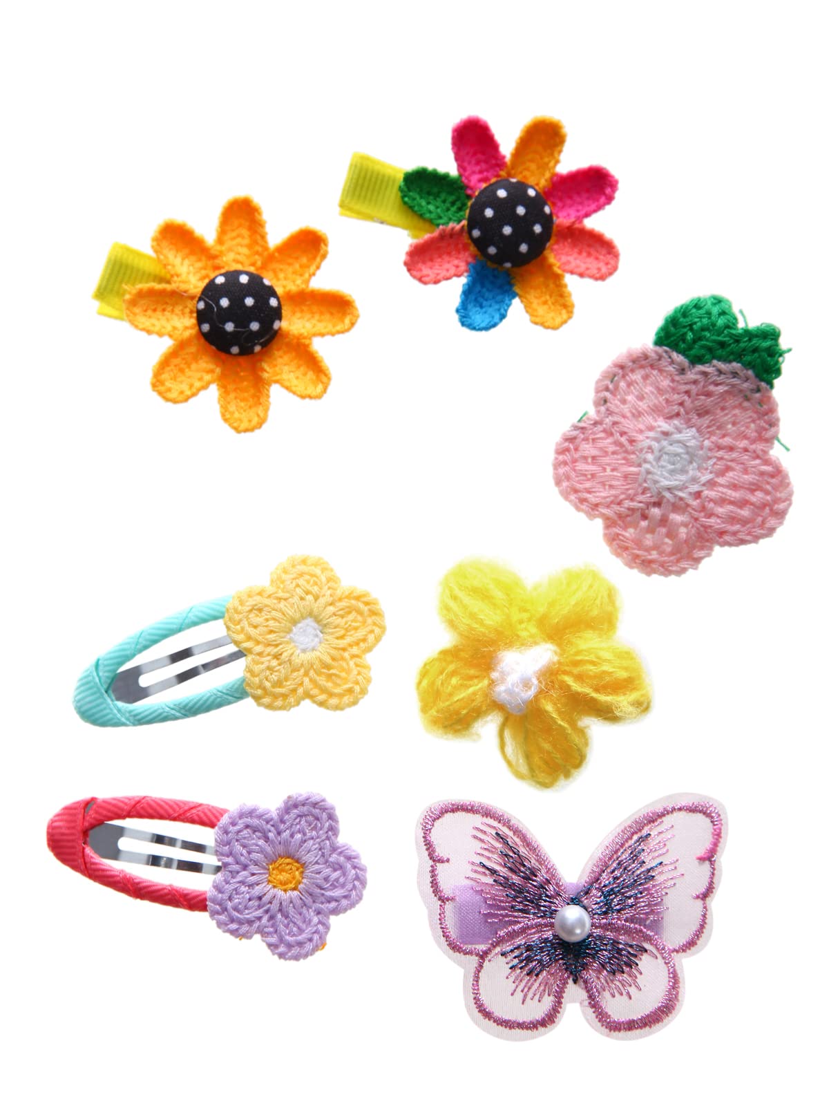 56PCS Toddler Hair Accessories Set: Colorful Rainbow Barrettes, Pins, Candy Fruits, Butterflies for Kids' Stylish Hairstyles