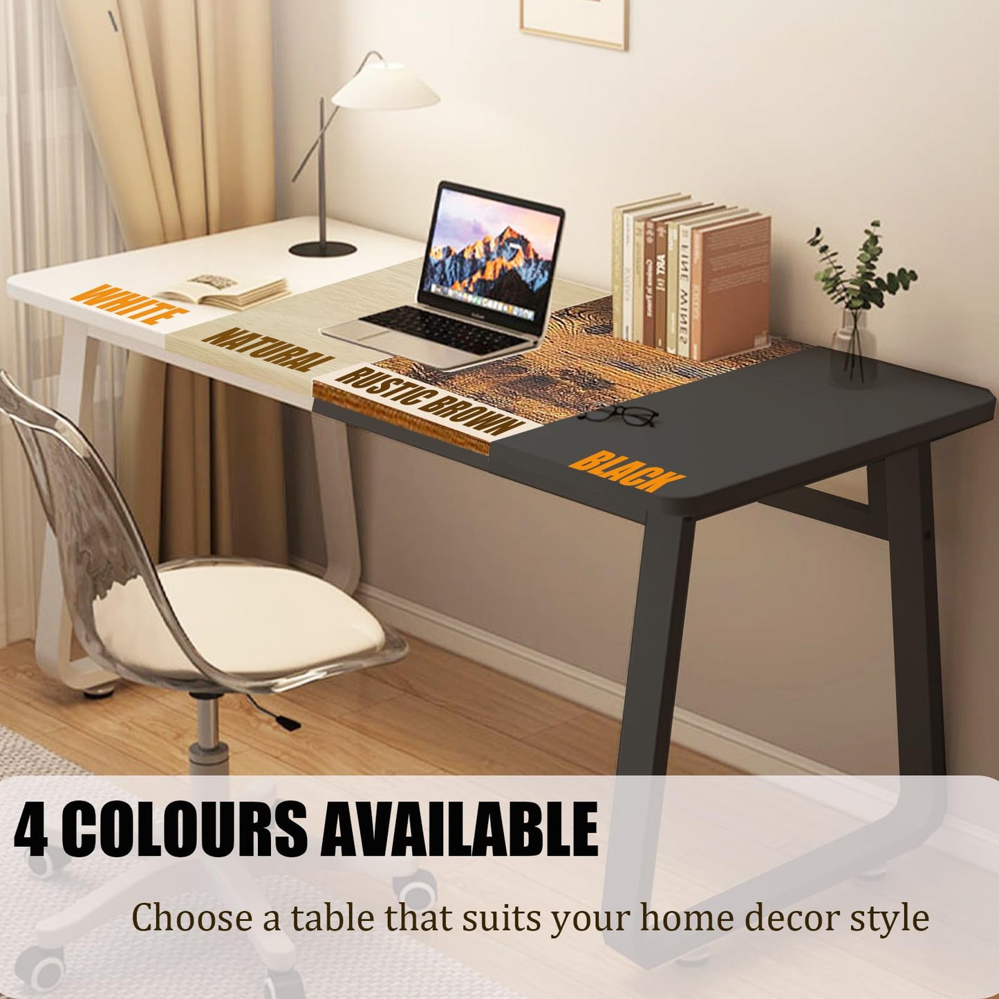 XUEGW Computer Desk Modern Simple Style Desk for Home Office, 39.3 inch White Small Writing Table Study Corner Work Desk for Bedroom
