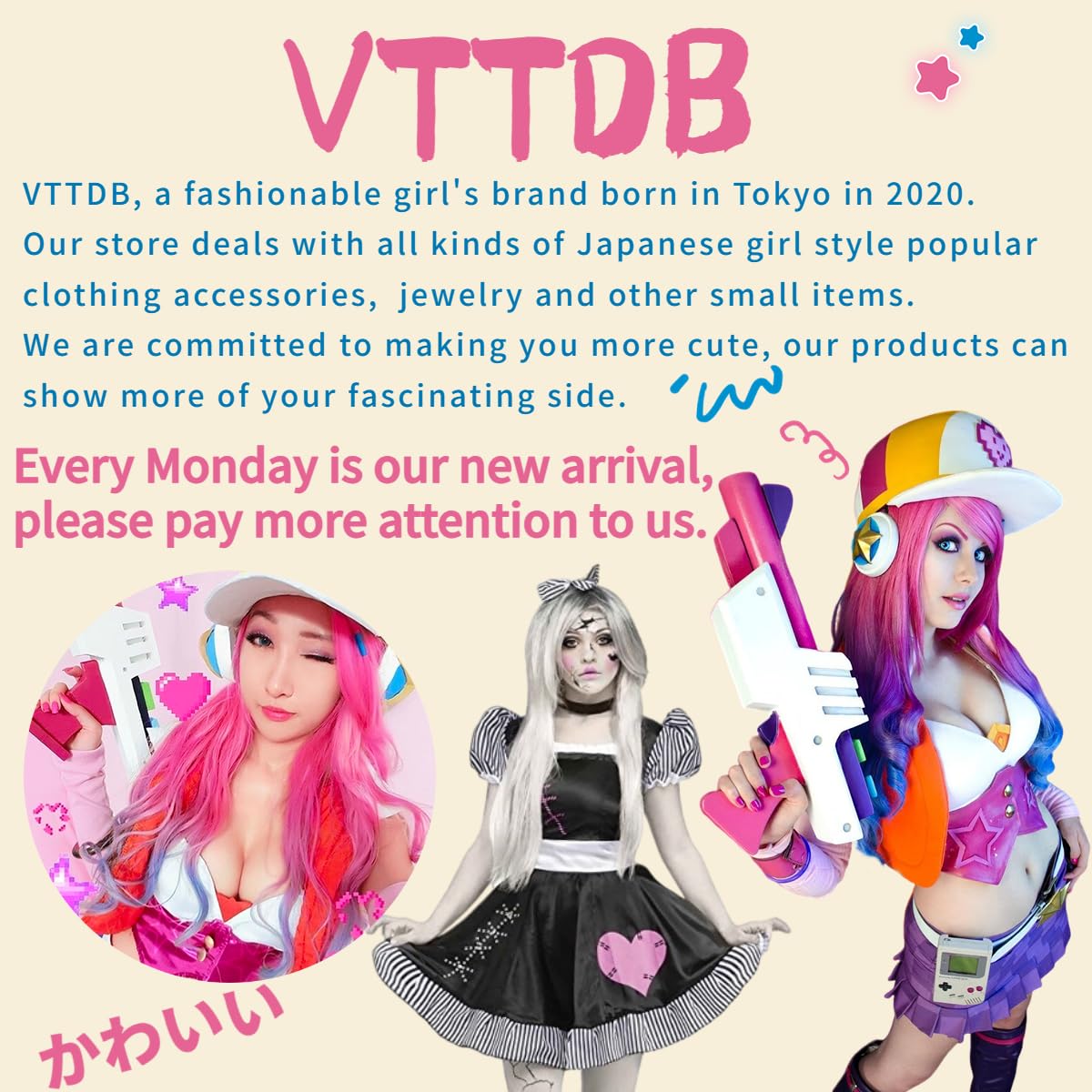 VTTDB Arm covers cute women kawaii japanese harajuku Goth Half Finger Knitted Arm Warmer Y2K Gloves Arm Sleeve for girl (black)